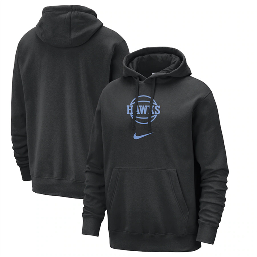 Men's Black Atlanta Hawks 2023/24 City Edition Essential Club Pullover Hoodie